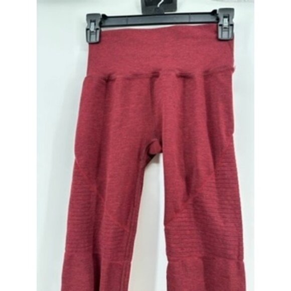 Alphalete Maroon Amplify Compression Leggings Gym Workout Fitness Athleisure - Picture 3 of 10